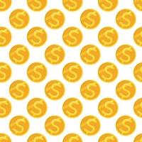 Seamless pattern with dollar coins. Vector background.