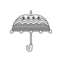Coloring book umbrella with patterns for adults and children. A design element. Vector illustration.