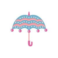 Umbrella with patterns on a white background. A design element. Icon. Vector illustration.