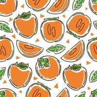 Persimmon seamless pattern. Hand drawn abstract background. Vector. vector
