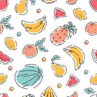 Fruit seamless pattern. Geometry. Abstract style. Vector background.