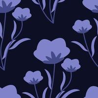 Seamless pattern of purple wild flower vector