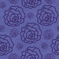 Seamless pattern of rose flower line in purple vector