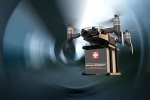 Drone technology engineering device industry flying in industrial logistic export import product home delivery service logistics shipping transport transportation to go new year 2022 3D render photo