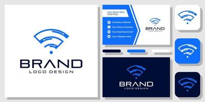 diseño de logotipo de tecnología de internet wifi de tecnología de transmisión de señal de letra inicial con plantilla de tarjeta de presentación vector