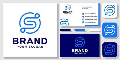 Initial Letter S Simple Circle Modern Monogram Vector Logo Design with Business Card