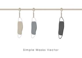 cotton mask washed hang on clothes line vector