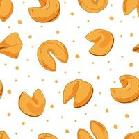 Seamless pattern of Chinese fortune cookies. Vector background.