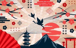 Japanese Style Element Background vector