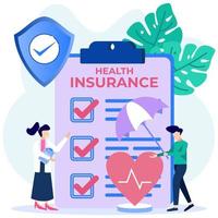 Illustration vector graphic cartoon character of health insurance