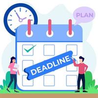 Illustration vector graphic cartoon character of deadline