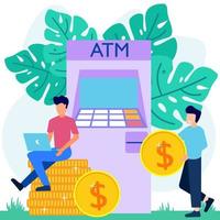 Illustration vector graphic cartoon character of money withdrawal