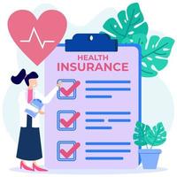 Illustration vector graphic cartoon character of health insurance