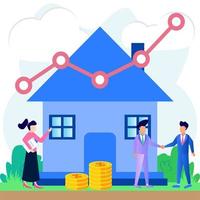 Illustration vector graphic cartoon character of real estate market