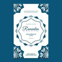 evento islámico ramadan kareem tarjeta marco fondo simple diseño plano vector