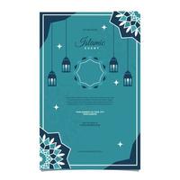 Islamic Event Invitation Card Frame Background Simple Flat Design vector