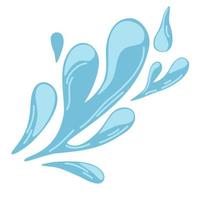 Water. Water Drops. Flowing drops, waves, tears, splashes, splashes of nature. Dripping liquid. Water spill. Sea summer moisture, freshness. Vector cartoon illustration