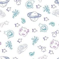 Space seamless pattern print design for Kids with stars, rockets. design for fashion fabrics, textile graphics, prints. vector