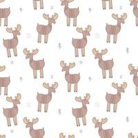 Childish seamless pattern with elks in wood and abstract shapes. in Scandinavian style. for kids apparel,fabric, textile, nursery decoration,wrapping paper vector