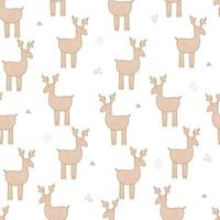 Childish seamless pattern with deer and abstract shapes. in Scandinavian style. for kids apparel,fabric, textile, nursery decoration,wrapping paper vector