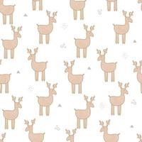 Childish seamless pattern with deer and abstract shapes. in Scandinavian style. for kids apparel,fabric, textile, nursery decoration,wrapping paper vector