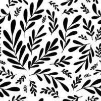 Botanic floral seamless brush with leaf. Hand draw border. Abstract leave background pattern. Botanical texture design for print, wall arts, and wallpaper. Vector illustration