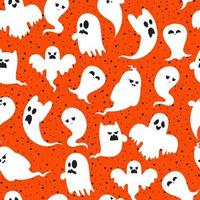 Cartoon spooky ghost character set vector
