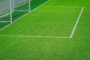 artificial turf of Soccer football field photo