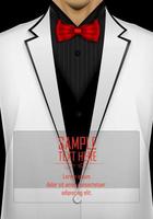 White tuxedo with red bow tie vector