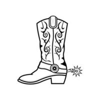 Ilustración de vector de botas de vaquero vintage.