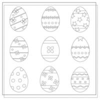 A coloring game for kids. Easter egg, color the eggs vector