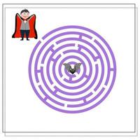 game for kids go through the round maze, Dracula and the bat vector