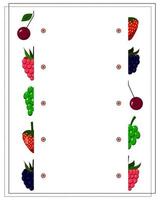 A game for kids, find the right half of the berries. Connect the two halves vector