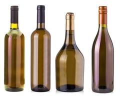 The  bottles of wine  isolated on white photo