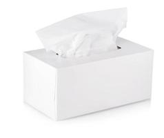 Opened  tissue box isolated on a white background.