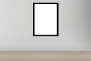 Maqueta de señalización vertical 3d. cartelera en blanco ubicada en la sala de la galería para el diseño de plantillas publicitarias. marco realista con espacio de copia. ilustración vectorial aislada.