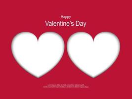 Valentine's day concept background. Paper cut in heart shape with copy space. Romantic banner or greeting card. vector