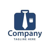 Blue bag with tie business company logo design template vector