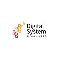 Digital data sytem scurity logo design vector