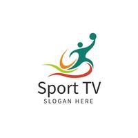 diseño del logo de sport tv para el canal yt vector