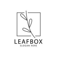 Leaf Box Floral rose leaf beauty logo design template inspiration vector