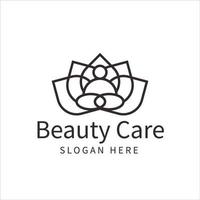 diseño de logotipo de cuidado de belleza y spa vector