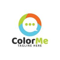 plantilla de diseño de logotipo de mensajería de chat moderna y colorida vector
