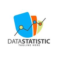 business logo data statistics and bookkeeping templates with color diagrams vector