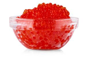 red caviar in a glass bowl photo