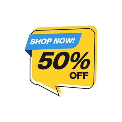 50 percent off sale discount banner