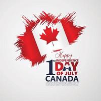 First of July Canada Day, greeting card background with typography design, vector