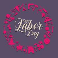 Happy Labor Day banner. Design template elegant with clip art labor circle dimension for you give greetings vector