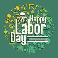 Happy Labor Day banner. Design template elegant with clip art labor circle dimension for you give greetings vector