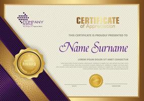 certificate template with Luxury and elegant design, for award, security, and other users. vector